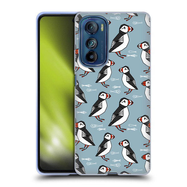 Andrea Lauren Design Birds Puffins Soft Gel Case for Motorola Edge 30