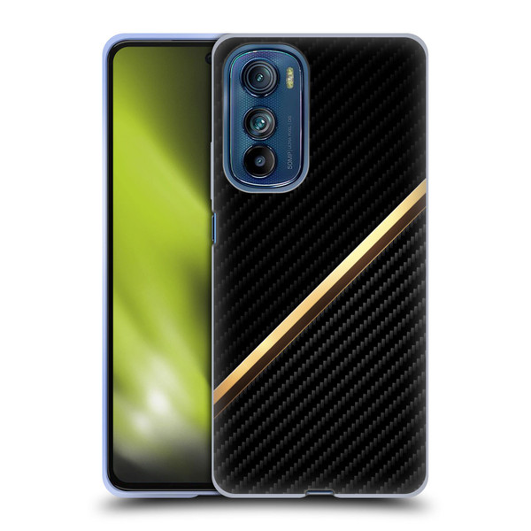 Alyn Spiller Carbon Fiber Gold Soft Gel Case for Motorola Edge 30