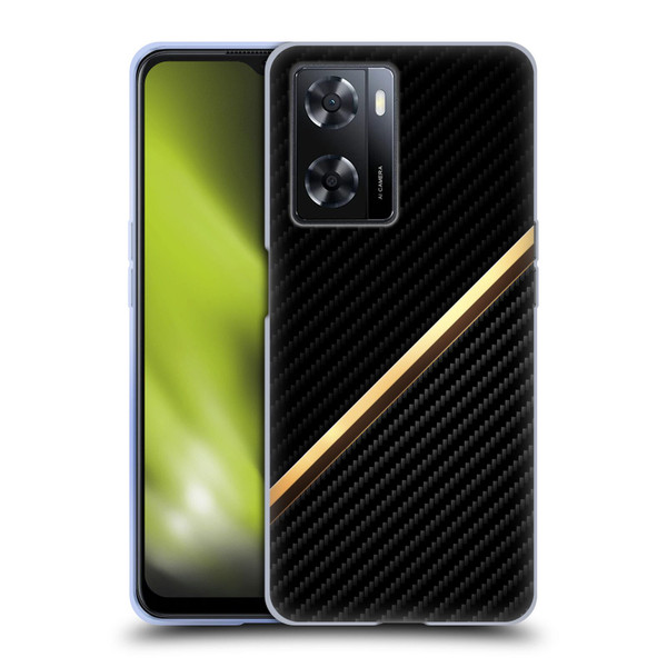 Alyn Spiller Carbon Fiber Gold Soft Gel Case for OPPO A57s