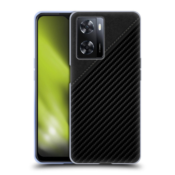 Alyn Spiller Carbon Fiber Leather Soft Gel Case for OPPO A57s