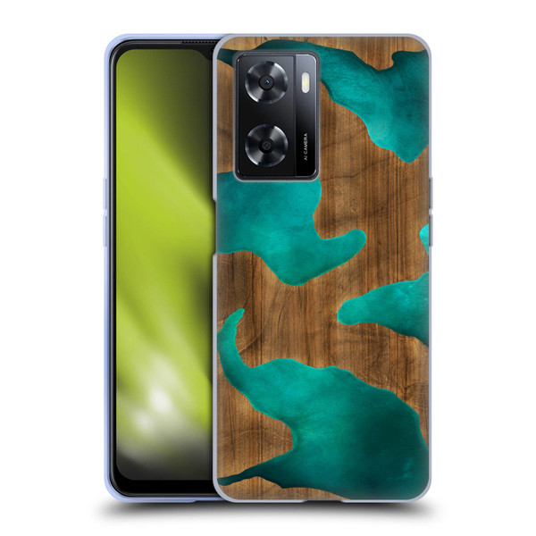 Alyn Spiller Wood & Resin Aqua Soft Gel Case for OPPO A57s