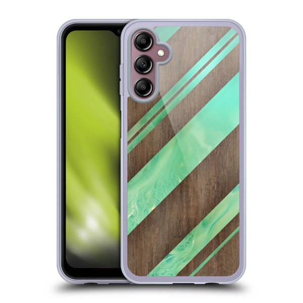 Alyn Spiller Wood & Resin Diagonal Stripes Soft Gel Case for Samsung Galaxy A14 5G