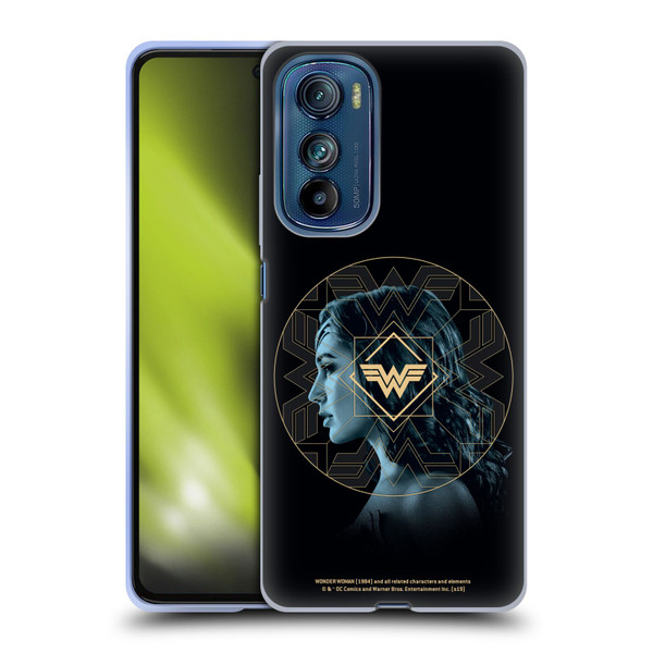 Wonder Woman 1984 Logo Art Gold Portrait Soft Gel Case for Motorola Edge 30