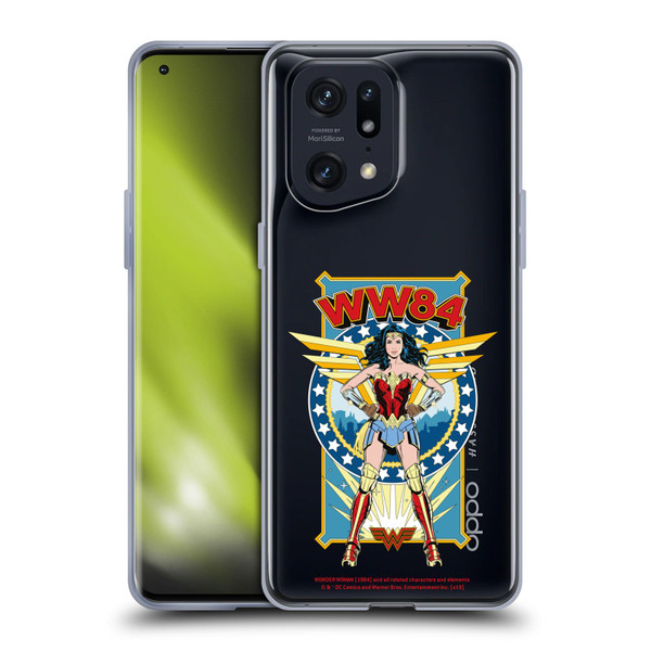 Wonder Woman 1984 Retro Art Logo And Shield Soft Gel Case for OPPO Find X5 Pro