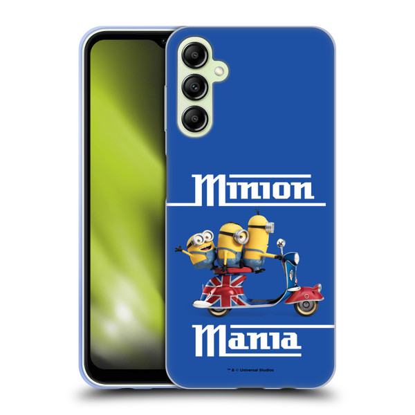 Minions Minion British Invasion Union Jack Scooter Soft Gel Case for Samsung Galaxy A14 5G