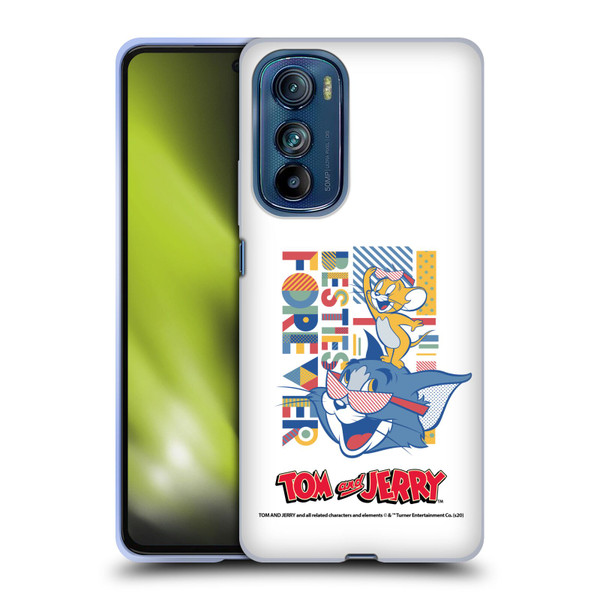 Tom and Jerry Color Blocks Besties Forever Soft Gel Case for Motorola Edge 30