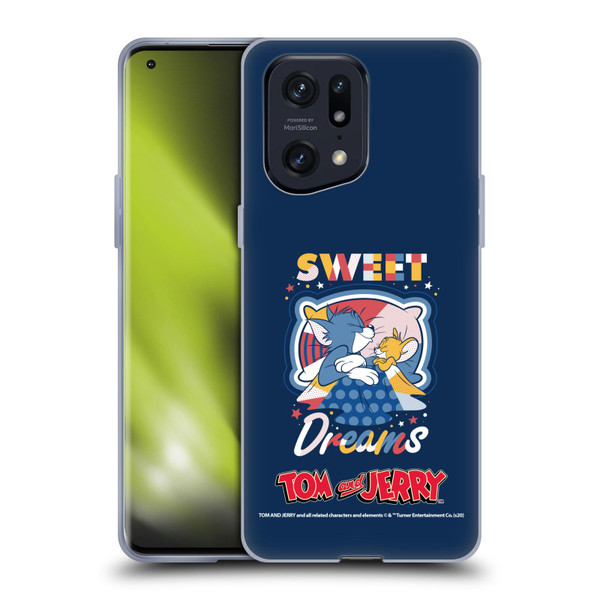 Tom and Jerry Color Blocks Sweet Dreams Soft Gel Case for OPPO Find X5 Pro