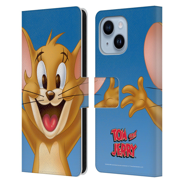 Tom and Jerry Full Face Jerry Leather Book Wallet Case Cover For Apple iPhone 14 Plus