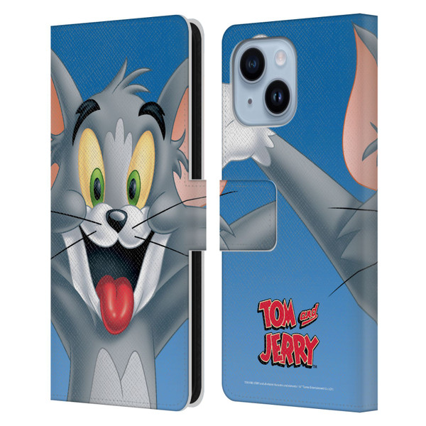 Tom and Jerry Full Face Tom Leather Book Wallet Case Cover For Apple iPhone 14 Plus