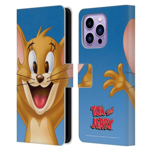 Tom and Jerry Full Face Jerry Leather Book Wallet Case Cover For Apple iPhone 14 Pro Max