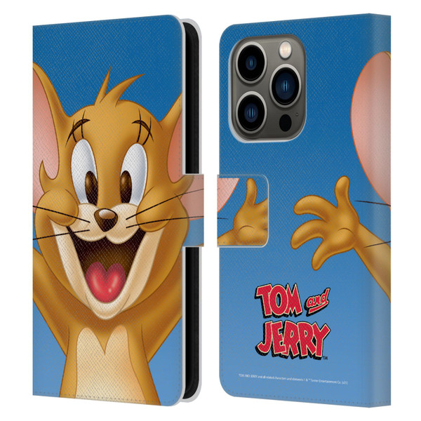 Tom and Jerry Full Face Jerry Leather Book Wallet Case Cover For Apple iPhone 14 Pro