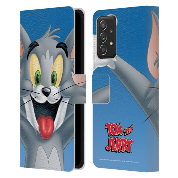 Tom and Jerry Full Face Tom Leather Book Wallet Case Cover For Samsung Galaxy A53 5G (2022)