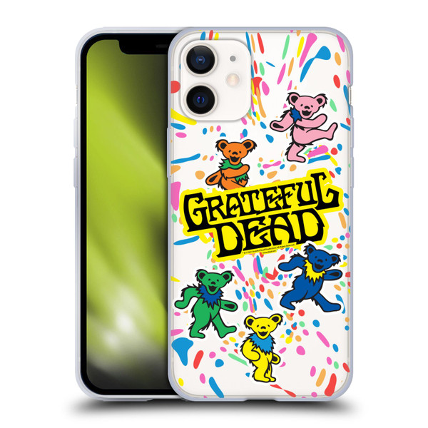 Grateful Dead Trends Bear Color Splatter Soft Gel Case for Apple iPhone 12 Mini