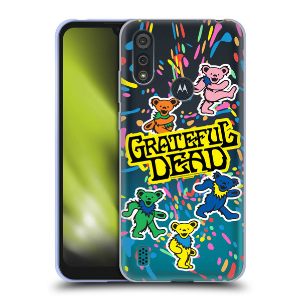 Grateful Dead Trends Bear Color Splatter Soft Gel Case for Motorola Moto E6s (2020)