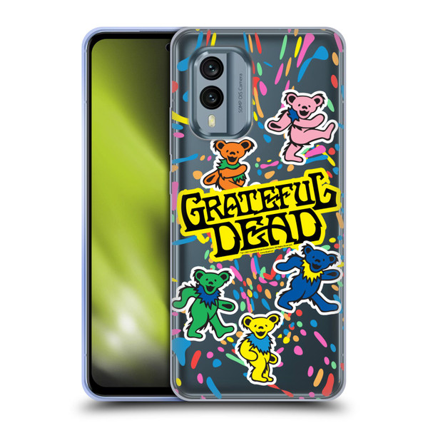 Grateful Dead Trends Bear Color Splatter Soft Gel Case for Nokia X30