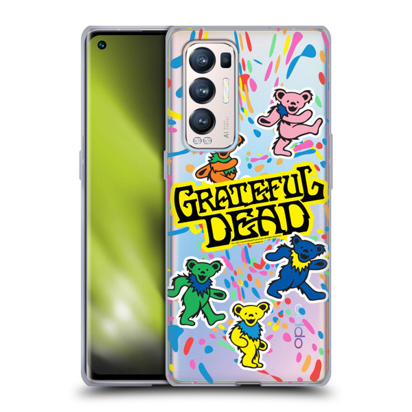 Grateful Dead Trends Bear Color Splatter Soft Gel Case for OPPO Find X3 Neo / Reno5 Pro+ 5G