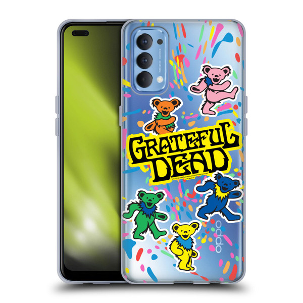 Grateful Dead Trends Bear Color Splatter Soft Gel Case for OPPO Reno 4 5G