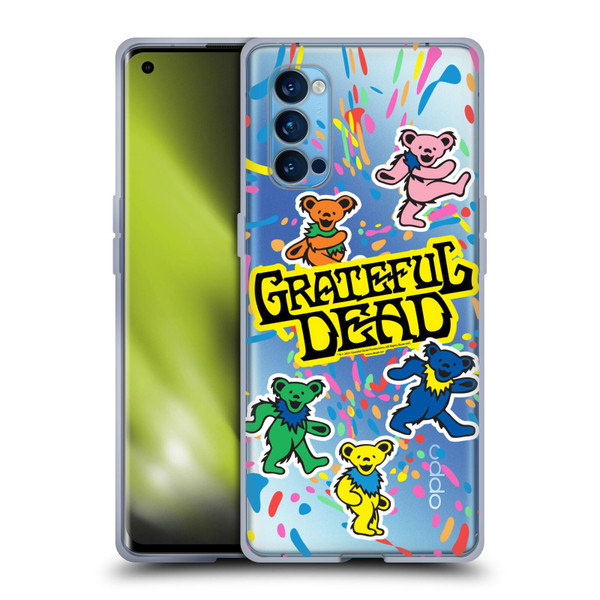 Grateful Dead Trends Bear Color Splatter Soft Gel Case for OPPO Reno 4 Pro 5G