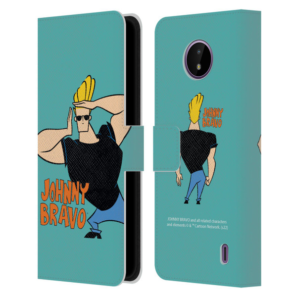 Johnny Bravo Graphics Character Leather Book Wallet Case Cover For Nokia C10 / C20