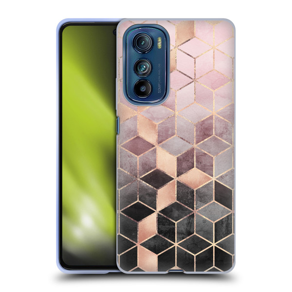Elisabeth Fredriksson Cubes Collection Pink And Grey Gradient Soft Gel Case for Motorola Edge 30
