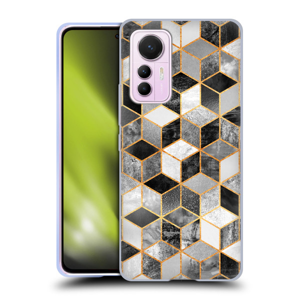 Elisabeth Fredriksson Cubes Collection Black And White Soft Gel Case for Xiaomi 12 Lite