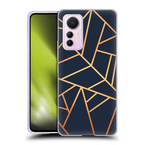Elisabeth Fredriksson Stone Collection Copper And Midnight Navy Soft Gel Case for Xiaomi 12 Lite