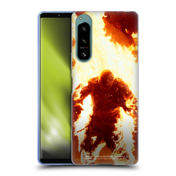Friday the 13th Part VII The New Blood Graphics Jason Voorhees On Fire Soft Gel Case for Sony Xperia 5 IV