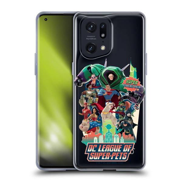 DC League Of Super Pets Graphics Super Powered Pack Soft Gel Case for OPPO Find X5 Pro