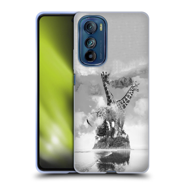 Dave Loblaw Animals Giraffe In The Mist Soft Gel Case for Motorola Edge 30