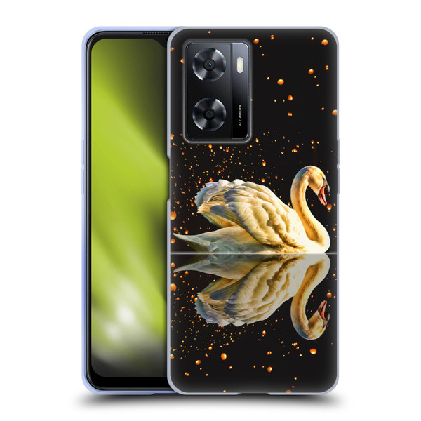 Dave Loblaw Animals Swan Lake Reflections Soft Gel Case for OPPO A57s