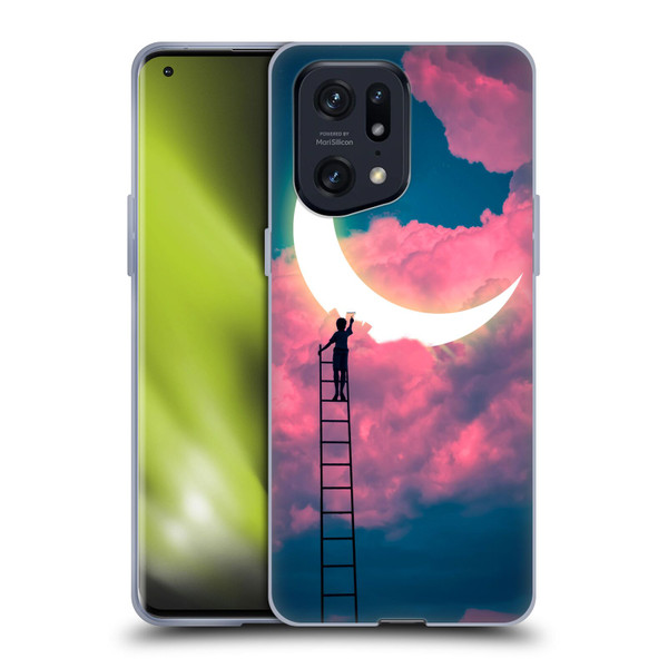 Dave Loblaw Sci-Fi And Surreal Boy Painting Moon Clouds Soft Gel Case for OPPO Find X5 Pro