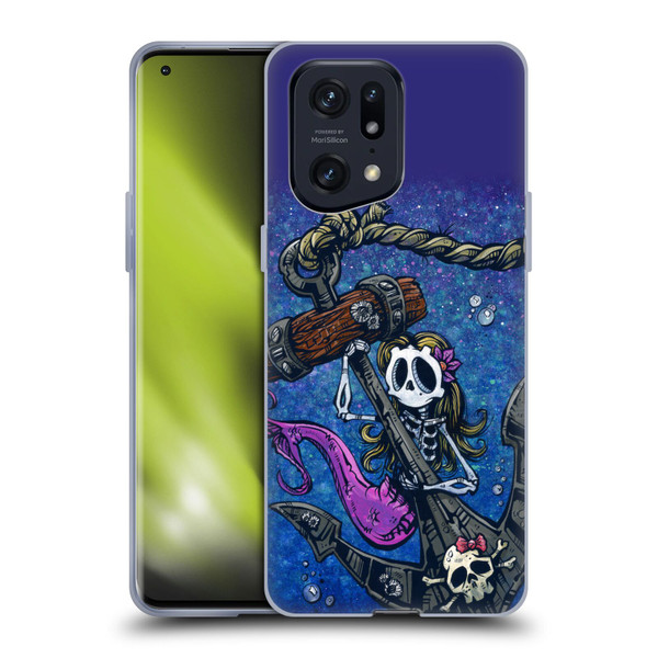 David Lozeau Colourful Grunge Mermaid Anchor Soft Gel Case for OPPO Find X5 Pro