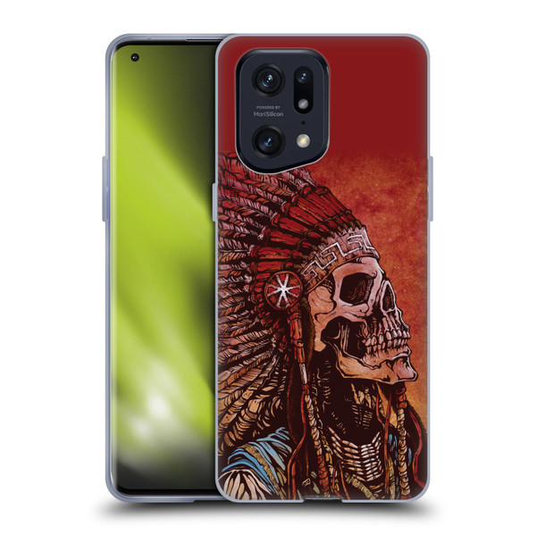 David Lozeau Colourful Grunge Native American Soft Gel Case for OPPO Find X5 Pro