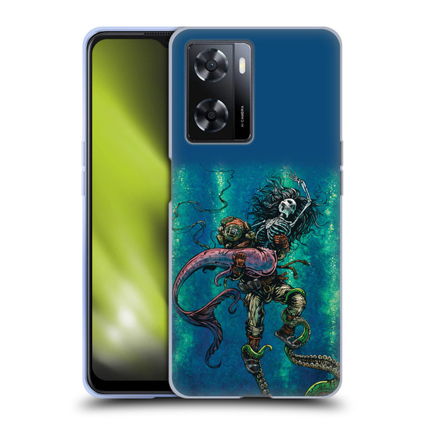 David Lozeau Colourful Grunge Diver And Mermaid Soft Gel Case for OPPO A57s