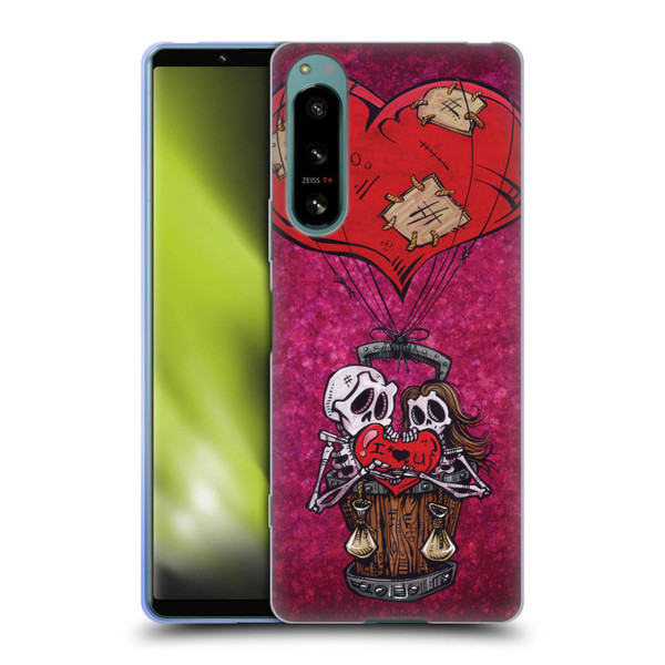 David Lozeau Colourful Grunge Day Of The Dead Soft Gel Case for Sony Xperia 5 IV