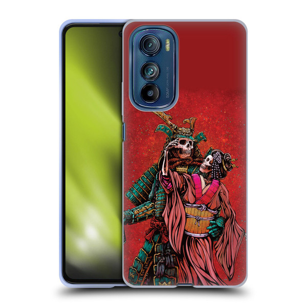 David Lozeau Colourful Art Samurai And Geisha Soft Gel Case for Motorola Edge 30