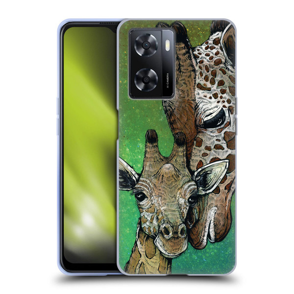 David Lozeau Colourful Art Giraffe Soft Gel Case for OPPO A57s