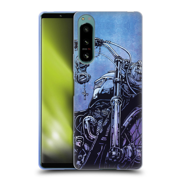 David Lozeau Skeleton Grunge Motorcycle Soft Gel Case for Sony Xperia 5 IV