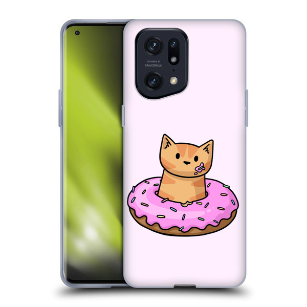 Beth Wilson Doodlecats Donut Soft Gel Case for OPPO Find X5 Pro