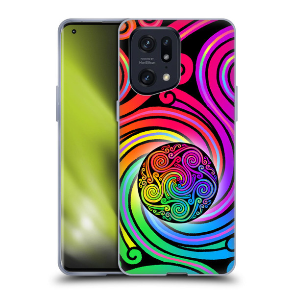 Beth Wilson Rainbow Celtic Knots Spirals Soft Gel Case for OPPO Find X5 Pro