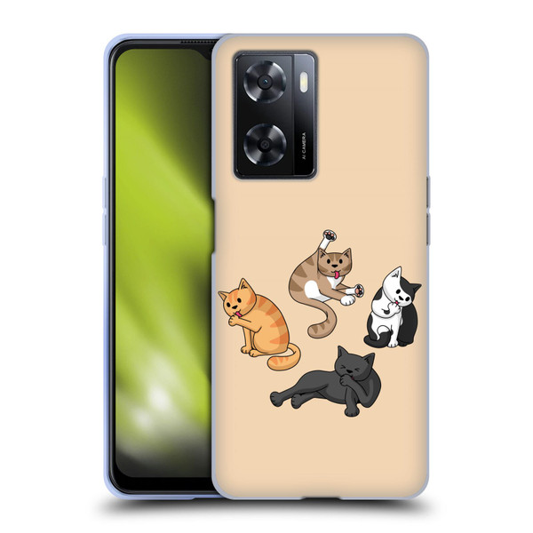 Beth Wilson Doodle Cats 2 Washing Time Soft Gel Case for OPPO A57s
