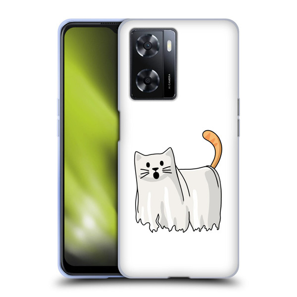 Beth Wilson Doodle Cats 2 Halloween Ghost Soft Gel Case for OPPO A57s
