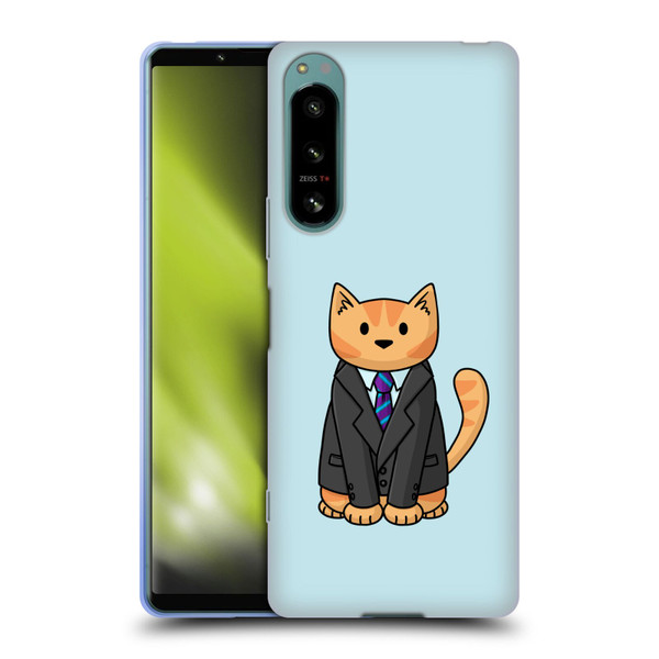 Beth Wilson Doodle Cats 2 Business Suit Soft Gel Case for Sony Xperia 5 IV