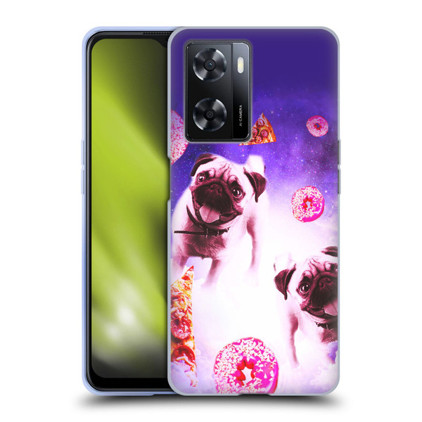 Random Galaxy Mixed Designs Pugs Pizza & Donut Soft Gel Case for OPPO A57s
