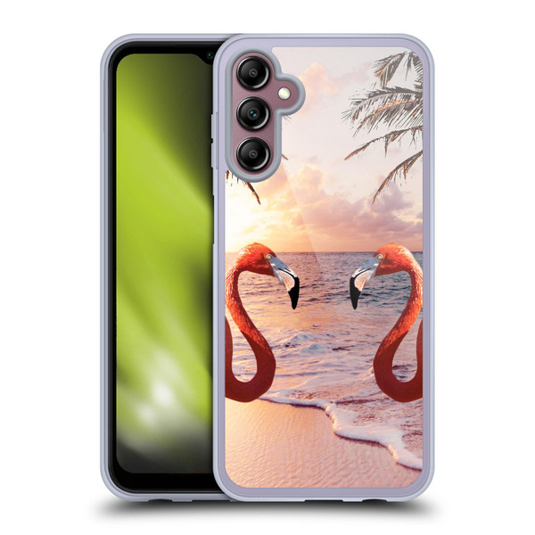 Random Galaxy Mixed Designs Flamingos & Palm Trees Soft Gel Case for Samsung Galaxy A14 5G