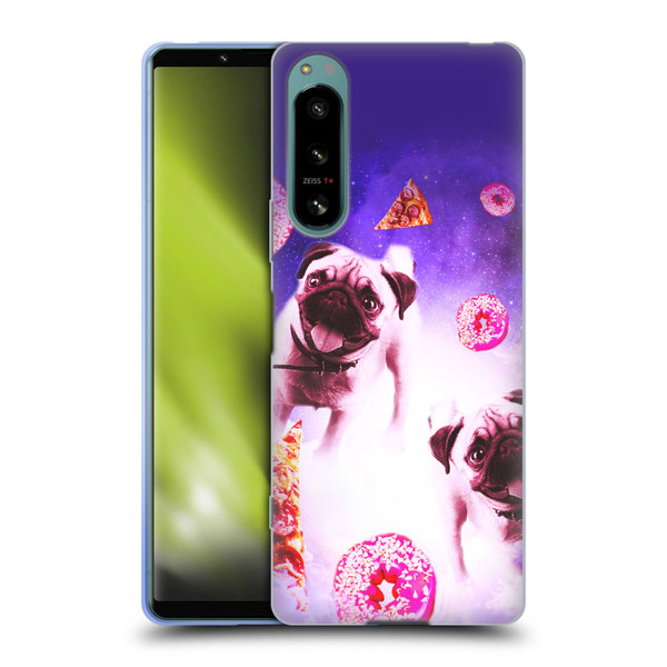Random Galaxy Mixed Designs Pugs Pizza & Donut Soft Gel Case for Sony Xperia 5 IV