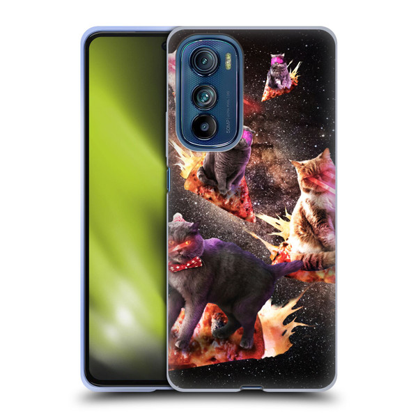 Random Galaxy Space Cat Fire Pizza Soft Gel Case for Motorola Edge 30