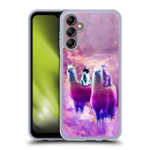 Random Galaxy Space Llama Kitty & Cat Soft Gel Case for Samsung Galaxy A14 5G