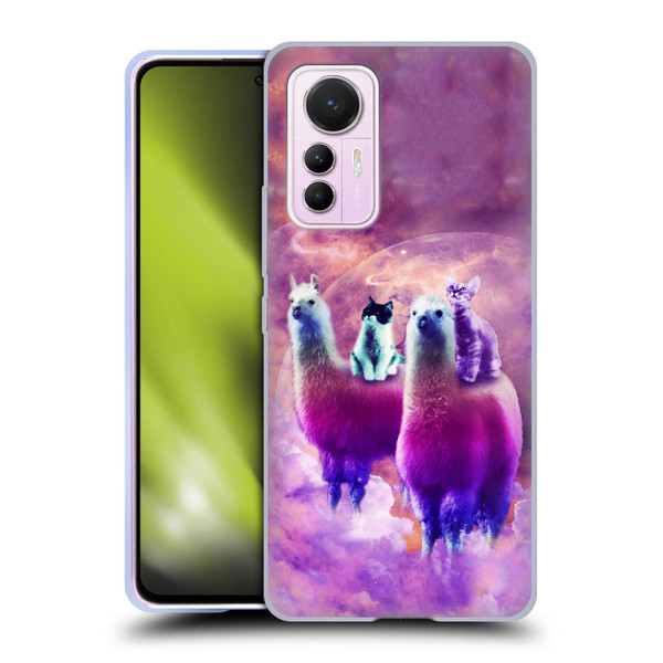 Random Galaxy Space Llama Kitty & Cat Soft Gel Case for Xiaomi 12 Lite