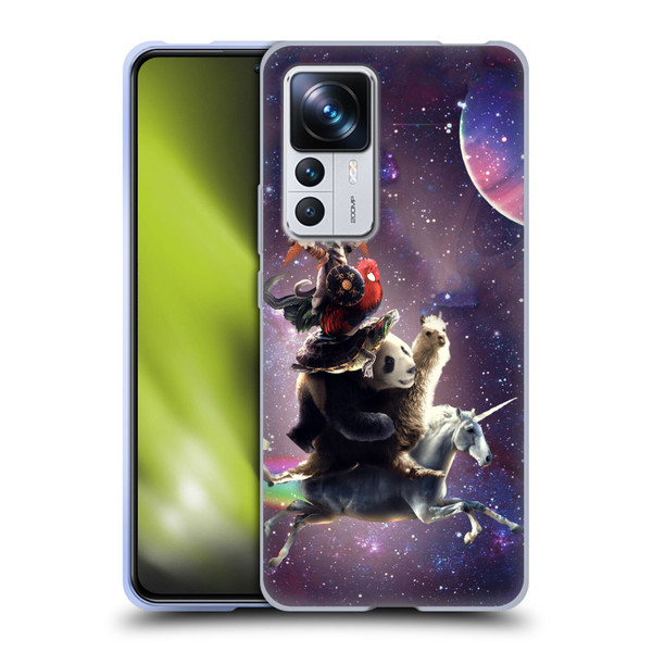 Random Galaxy Space Llama Unicorn Space Ride Soft Gel Case for Xiaomi 12T Pro